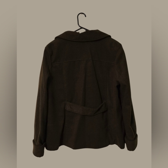 Larry Levine Women's Dark Olive Pea Coat XL - Picture 3 of 5